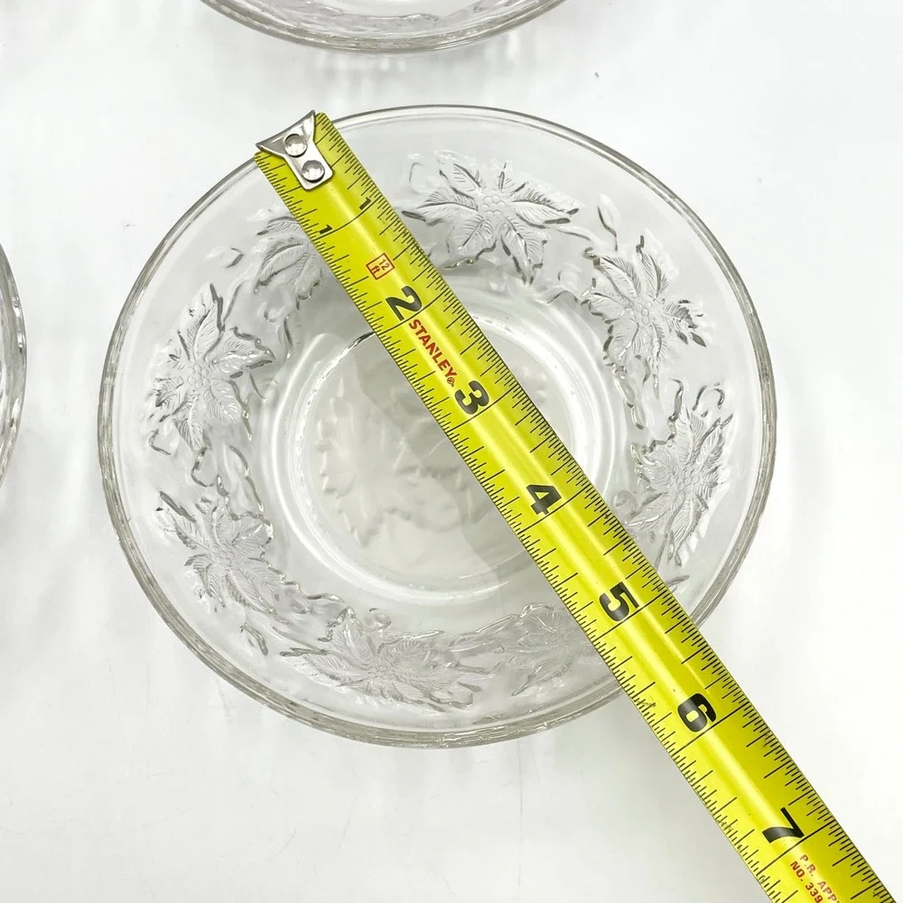 Vintage 1980s Princess House Fantasia Crystal Set Of 4 Dessert Fruit Bowls